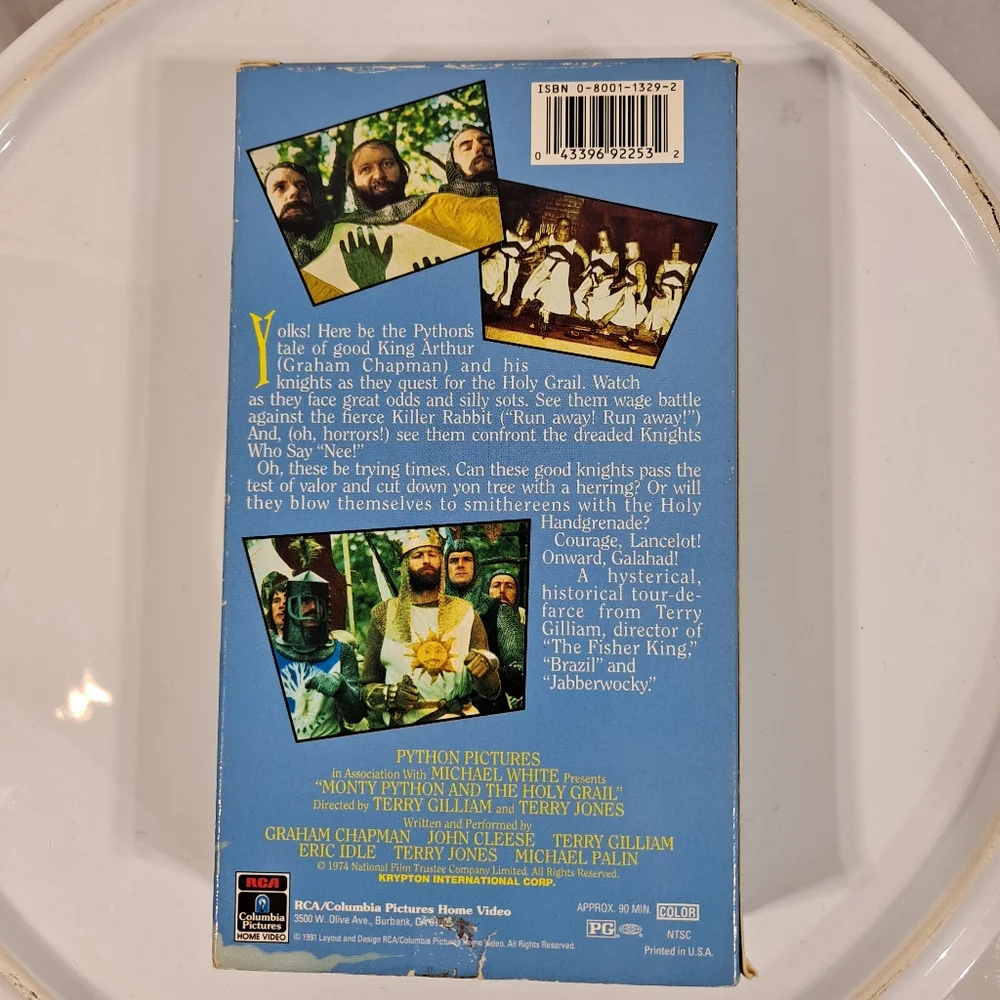 RCA Monty Python And The Holy Grail VHS Tape